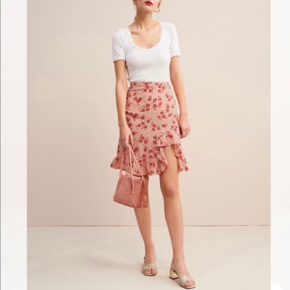 Rouje Angèle floral ruffled skirt